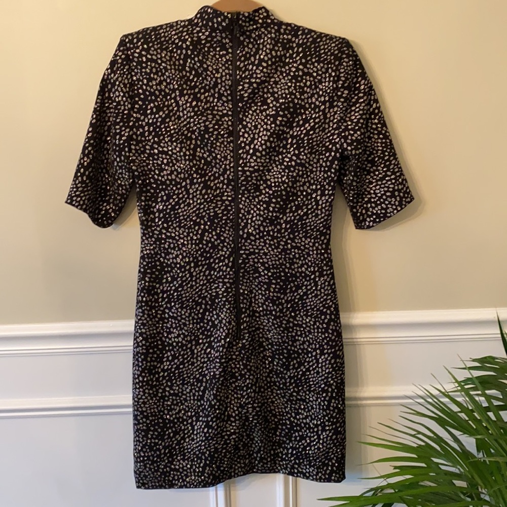 NWT* Alice + Olivia Inka metallic mock neck mini dress - Picture 3 of 6